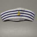 ALVOGIMOR Sailor Captain Navy Hat for Women,White Sailor Captain Cap Sail Hats for Navy Costume Dressing Up Halloween Party Accessory