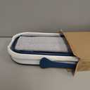 Collapsible Mop and Bucket Set with Scrub Mop and Brush, Tile Laminate Hardwood Floor Brush and Flat Mops for Floor Cleaning, Foldable Bucket with Washable Microfiber Mop(Blue)