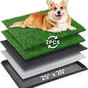 Portable Dog Litter Boxes with 2 Pack Replacement Artificial Grass,Indoor Outdoor Potty Training Turf,Washable Reusable Pee Pad for Dogs, Balcony Fake Grass Pad with Tray(Dog Litter Box, 20''x25'')