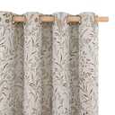 BGment Brown Fall Curtains for Living Room - Linen Jacquard Leaf Floral Botanical Branch Vintage Cottage Core Light Filtering French Country Scandi Style Decor Window Drapes, 2 Panels, 52 x 84 Inch
