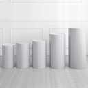 uxcell Set of 5 Gray Cylinder Spandex Stand Covers, Plinth Stand Cover for Party Wedding Birthday Decoration, Only Contains Cylinder Covers (Elastic Fabric)