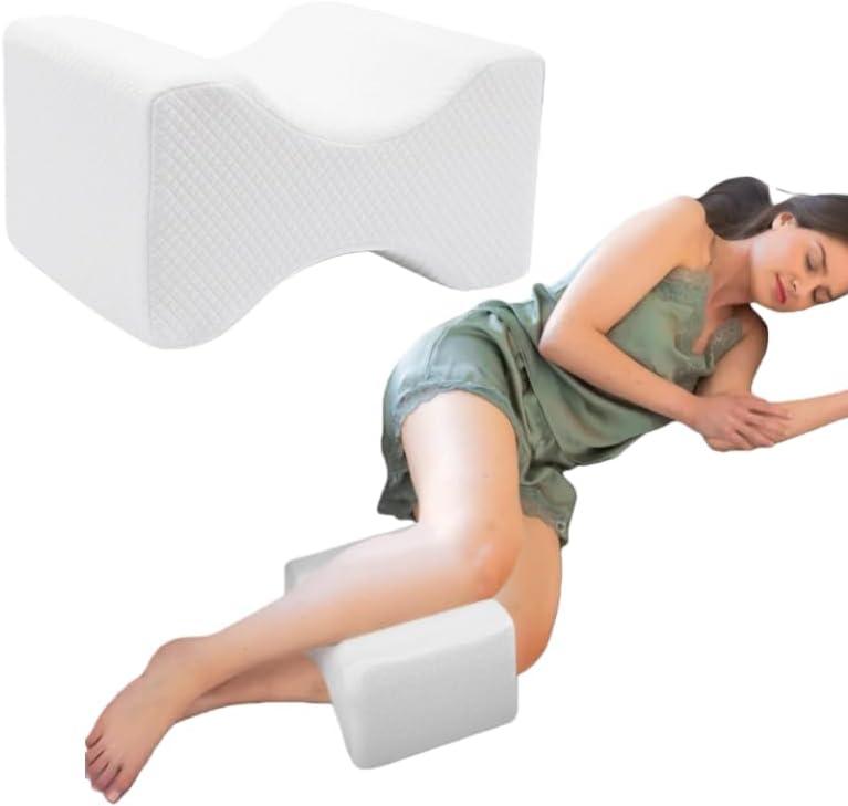 Jan Bark 14" Knee Pillow for Side Sleepers Memory Sponge Support Leg Pillow for Side Sleeping Aligns Spine, Relief for Sciatica, Back, Hips, Knees, Joints