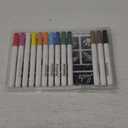 Temporary Tattoo Metallic Markers for Skin,16-Count Body Markers+77 Large Tattoo Stencils of Assorted Colors for kids and Adults, Flexible Brush Tip, Bright colors, Skin-Safe. Cosmetic-Grade