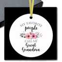 Beliran Great Grandma Gifts Ceramic Christmas Ornaments, GreatGrandma Christmas Tree Ornaments, Xmas Birthday Gifts for GreatGrandma, My Favorite Call Me Great Grandma Decorative Hanging Ornament