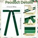 Artmag 12 Pcs Velvet Christmas Large Swag Bows 23.6x15.7 Inch Rustic Staircase Wreath Fireplace Vintage Bows for Christmas Tree Topper Holiday Indoor Outdoor Decor (Dark Green)