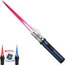 Torch Lighter, Bright Fire Lighter with Safety Lock and Adjustable Red/Blue Flame, Refillable Butane Gas Windproof Jet Flame Cool Lighters, for Candles Campfires BBQ Baking, Camping, Gift