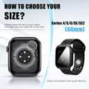 2 x 2 Pack Privacy Case for Apple Watch Screen Protector, Anti-Spy Tempered Glass Film Apple Watch Cover Hard PC Case Bumper for iWatch Series 6/5/4/SE 2/SE 3 - Clear/Clear 44mm