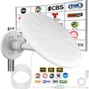 Outdoor TV Antenna for Digital TV, 720 Long Range Omni Directional Reception Digital HD Antenna Signal, with Super Signal Booster, 35ft HDTV Cable, for Attic/Camping/RV/Boat, 2026 Latest (WHITE01)