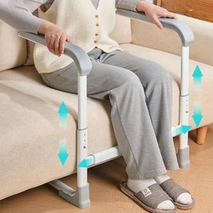 Glnnk Couch Stand Assist Aid for Elderly: Chair Sofa Lift Assis Devices for Seniors Sit to Stand - Height & Width Adjustable Mobility Daily Living Aid Rail Assistance Handle (Grey)