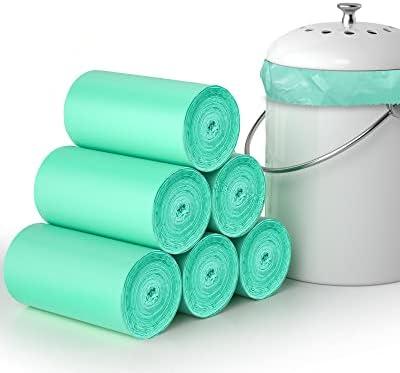 Compostable Trash Bags 1.2 Gallon 150 Packs,AYOTEE Small Compost Bags,Biodegradable Trash Bags Green Are Suitable For 1-2 Gallon And 4-8 Liter Small Trash bags can liner