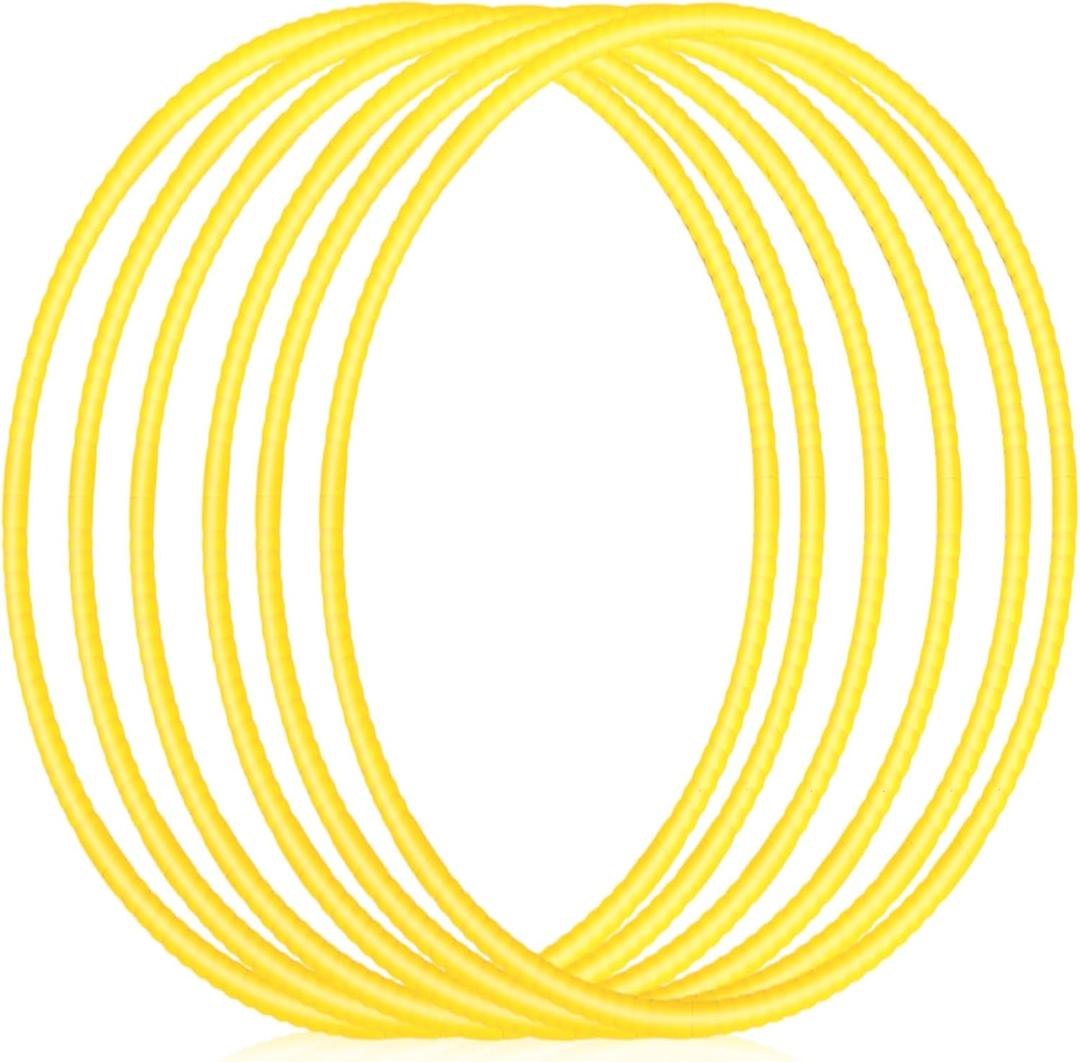 Shappy 6 Pcs Exercise Hoop Detachable Adjustable Plastic Toy Playground Toys Colored Hoop Circles for Teens Games Gymnastics Dog Agility Equipment Party Decor