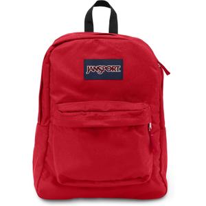 JanSport SuperBreak One Backpacks - Durable, Lightweight Bookbag with 1 Main Compartment, Front Utility Pocket with Built-in Organizer - Premium Backpack, Red Tape, One Size