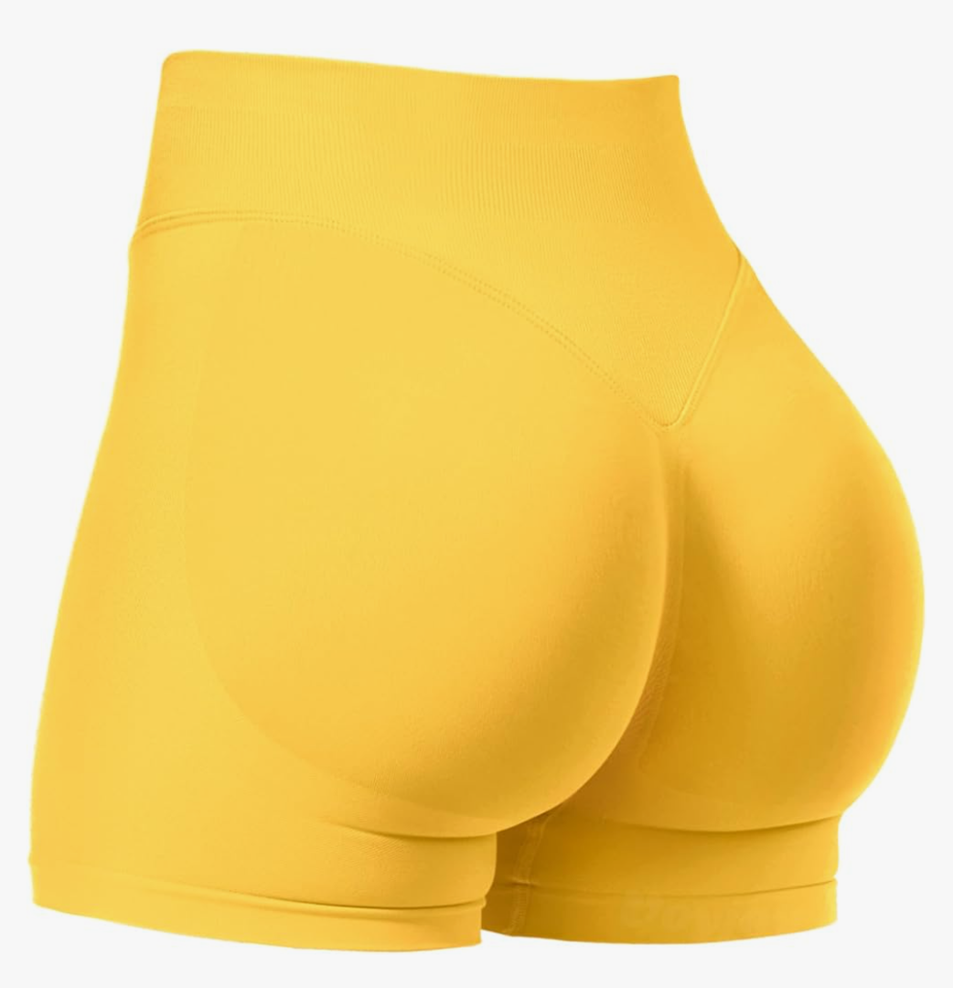 VOYJOY Women Workout Impact Shorts 3.6" Scrunch Butt Lifting Gym Seamless Booty Biker Shorts Size M