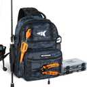 KastKing BaitSpace Fishing Sling Bag, Fishing Backpack with Rod & Beverage Holder, Tackle Bag for Fishing Gear