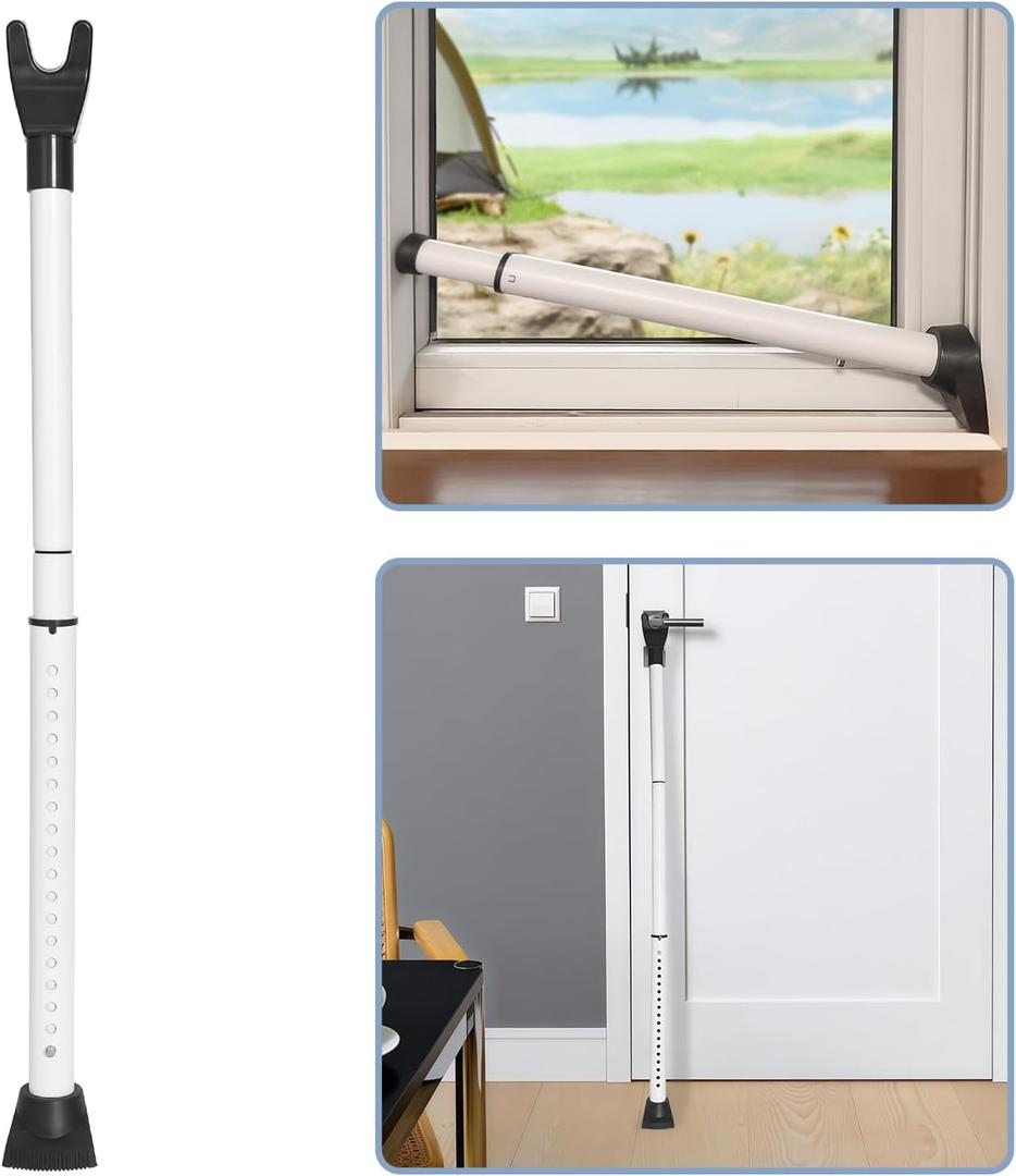 Upgraded Multi-Functional Door Security Bar & Sliding Windows Bar,Adjustable Heavy Duty Stoppers Jammer for Apartment,Home, Hotel Room