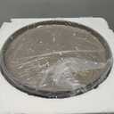 Glass Domed Cake Pedestal with Acanthus Leaf Ornate Brown Metal Base and Cream Ceramic Plate