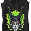 Disney Women's Villains Maleficent Sugar Skull Slim Fit, Scoop Hem Racerback Tank, XS