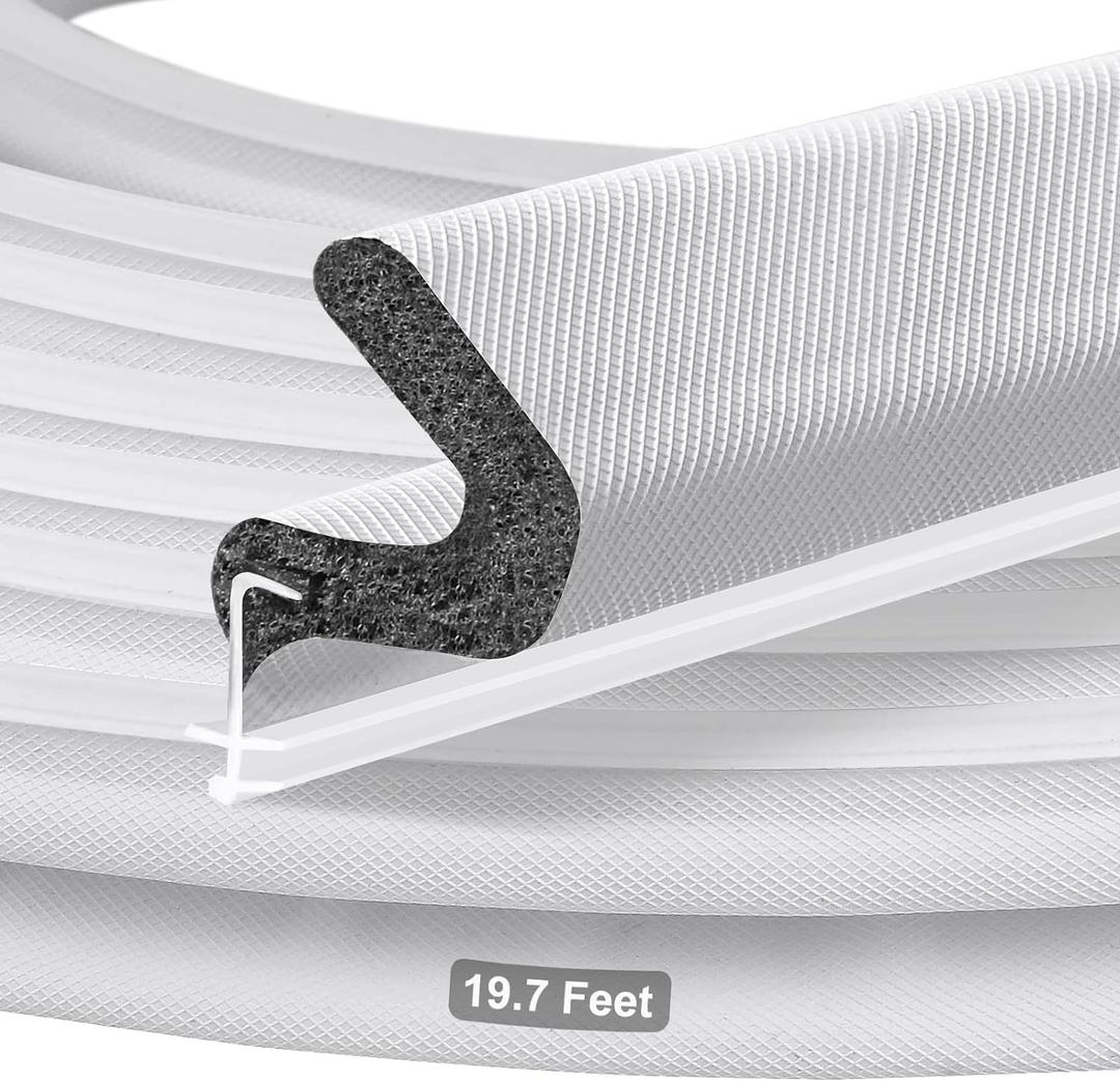 Kerf Weather Stripping for Doors,19.7 Feet Door Weather Stripping Door Seal Strip for Large Gap,Easy Cut to Size and Installation