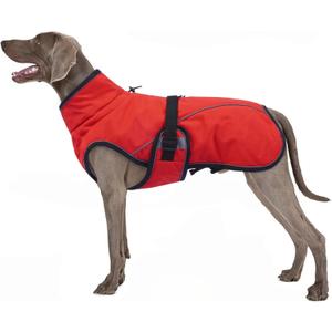 Warm Dog Coat for Winter,Waterproof Jacket with Zipper,Detachable Dog Coat with Adjustable Buckle,Comfortable Jacket for Dogs in Cold and Windy Days.2XL Red