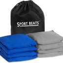 SPORT BEATS Cornhole Bags Set of 8 - Regulation Size & Weight Bean Bags, Heavy Duty Double-Stitched Canvas for Tailgating, Outdoor Backyard Game Accessories with Carry Tote