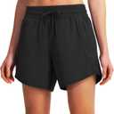 Ksmien Women's 5"/ 7" Athletic Running Shorts Quick Dry Lightweight Workout Gym Shorts with Zipper Pockets UPF 50+ XL