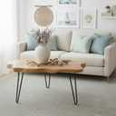 WELLAND Live Edge Cedar Wood Coffee Table 32.5" W x 17" D x 16" H