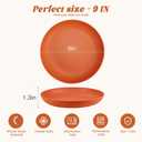 Homienly Wheat Straw Plates, 12-Pieces Unbreakable Dinner Plates - 9 Inch Alternative to Plastic Plates, Unbreakable Microwave and Dishwasher Safe Plate Set for Kitchen, Camping, Party - Multi