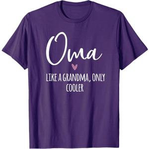 Oma Like A Grandma Only Cooler Heart Mother's Day Oma T-Shirt, Purple, L