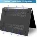 Compatible for MacBook Air 15 inch Case 2026 M5, 2023-2025 M4/M3/M2 A3448 A3241 A3114 A2941, Crocodile Skin Alligator Skin PU Leather Hardshell & Keyboard Cover for Mac Air 15 inch Case, Black