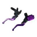 Universal Motorcycle 7/8" 22mm Brake Master Cylinder Reservoir Handlebar Clutch Lever CNC Left & Right Set Compatible with Honda Kawasaki Suzuki Yamaha Purple