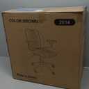 Leather Office Chair with Removable Armrests, Mid Back Ergonomic Desk Chair with Lumbar Support, Adjustable Height Rocking Swivel Executive Chair for Home Office, Brown