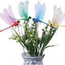5 x 12 Pieces Dragonfly Garden Decor 3D Dragonfly Garden Stakes 4Colors Ideal for Garden Decorations and House Warmings CHOUYUHE