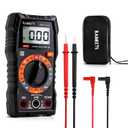 KAIWEETS Digital Multimeter with Case, DC AC Voltmeter, Ohm Volt Amp Test Meter and Continuity Test Diode Voltage Tester for Household Outlet, Automotive Battery Test (Anti-Burn with Double Fuses), KM100
