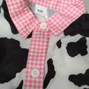 Toddler Cowgirl Outfit Girl Denim Skirt Set Cow Print Shirt Button Down Top and Skirt Kids Jeans Set Western Clothes 5-6Y
