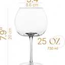 GLASSIQUE CADEAU Large 25 oz Copa de Balon Cocktail Glasses | Set of 1 | Big Crystal Balloon Goblets for Gin and Tonic, Sangria, Aperol Spritz, Limoncello Spritz, Hugo | Elegant Long Stemmed Glassware