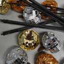 20Pcs Artificial Sparkly Pumpkin Ball Decor, 14 Inch Glitter Disco Mirror Pumpkin Sticks Ornament, Christmas Table Decoration for Winter Christmas Party Table Centerpiece (Sliver+orange)