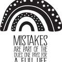 Children Mistakes are Part of The Dues Uplifting Quote Wall Decal Decoration Rainbow Boho Design Life Quotes Lasts Years and Easily Removable - Size: 27 in(W) x 30 in(H)