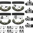 M MATI Wheel Cylinder Brake Shoe Front Rear All for Kawasaki Mule 3000 3010 3020 4000 4010 KAF620 KAF950 Diesel 2001-2021 43092-1053 43092-1054 41048-1132 41048-1133