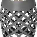 Outsunny 12" Patio Round Side Table, Outdoor Footstool, Garden Mosaic Accent Side Table, Plant Stand, Gray