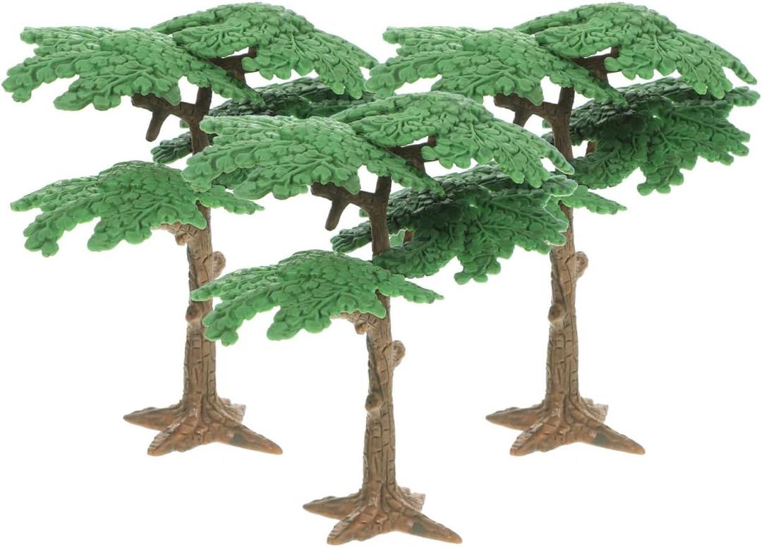 Kisangel 3Pc Mini Pine Tree and Cypress Model - Vivid Artificial Trees for Kids Home and Office Decor - Perfect for Model Train Diorama and Micro Landscape Ornament S