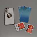 Gritup for Samsung Galaxy S22 Case: with 2Pcs Screen Protector, 360 Rotation Ring Holder Magnetic Kickstand, Plating Gold Edge Soft TPU Shockproof Protective Cover for Galaxy S22, White