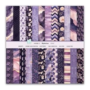 Scrapbook Paper Floral Patterned Paper, 24 Sheets/24 Designs Double Sided Decorative Craft Papers, MIATTCLD Colorful Scrapbooking Papers for Junk Journals DIY Cards Album Decoration (Purple, 12x12 IN)