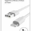 PP CCY LIGHTNING CABLE PKGD WHT 3ft