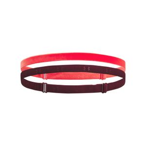 Under Armour Womens Adjustable Mini Headbands, (690) Venom Red / / Dark Maroon, One Size Fits Most