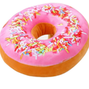 ChezMax Round Donut Pillow 16 Inch, Soft Decorative 3D Print Seat Pad Cushion, Comfortable Plush Funny Cute Food Shaped Stuffed Throw Pillow for Adult Couch Floor Chair Sofa Office-Pink Sugar