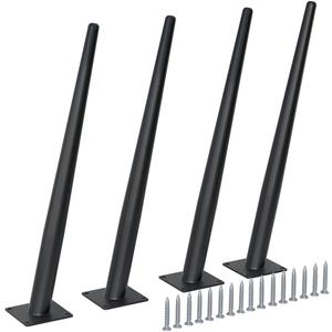 FIVEPEARS 4 PCS 16 Inch Heavy Duty Matte Black Metal Slant Angled Tapered Legs Set for Furniture, Mid Century Modern Style Feets for Coffee Table Couch Sofa Cabinet Chair Dresser Bed Desk Credenza