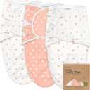 3Pack Organic Baby Swaddle Sleep Sacks  Swaddles for Newborns, Infant 03 Months, Baby Girls, Boys, Soft & Snug Newborn Sleep Sack, Nursery Swaddling Blankets (Butterflies, XS)