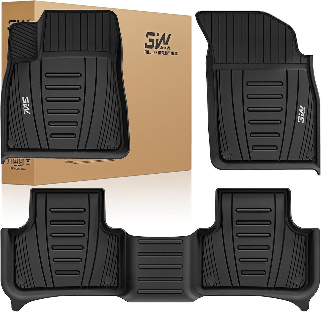 3W Floor Mats for Audi Q7/SQ7 2017-2026 & Q8 2019-2026, 4M TPE
All-Weather Custom Fit Liner Covers 1st & 2nd Row Full Set, Handles Mud & Spills, Not For Q8 E-Tron Models
