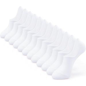 IDEGG No Show Socks Women & Men Low Cut Ankle Short Anti-slid Athletic Running Casual Invisible Liner Socks (Large, C_6 Pairs(6 White))