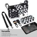 TOPDesign Universal Baby Stroller Organizer, Stroller Caddy with Detachable Mesh Bag & Heightened Insulated Cup Holders & Non-Slip Secure Hooks Accessories, Fits Most Strollers (Checkerboard)